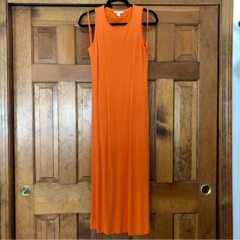 Banana Republic Compass Orange Rayon Summer Maxi Dress S